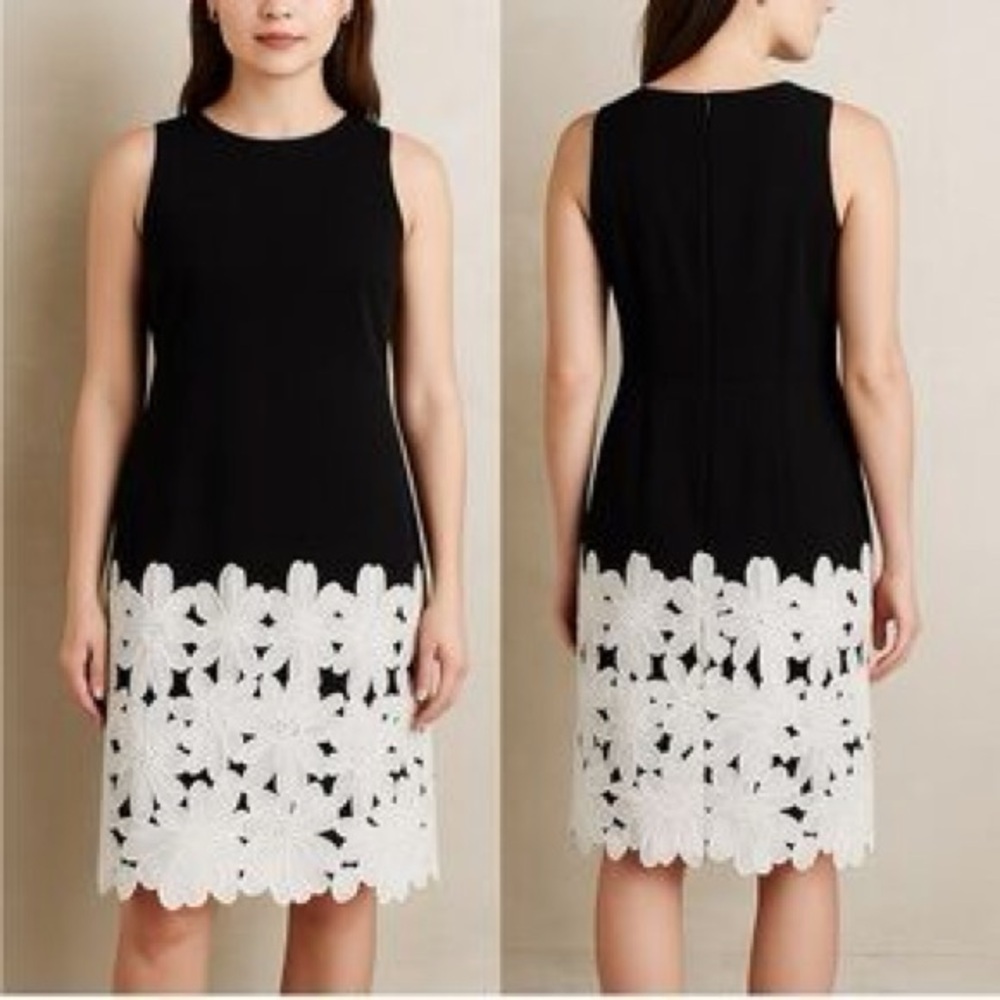 Daniel Cremieux Maritza black and white floral embroidered sleeveless midi dress - Picture 1 of 6